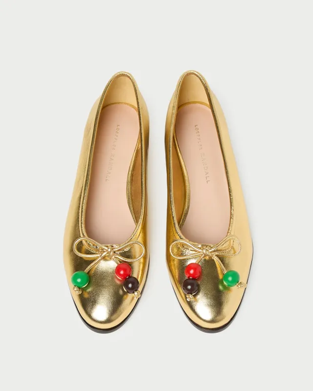 Noelle Champagne/Beads Ballet Flat made by Loeffler Randall