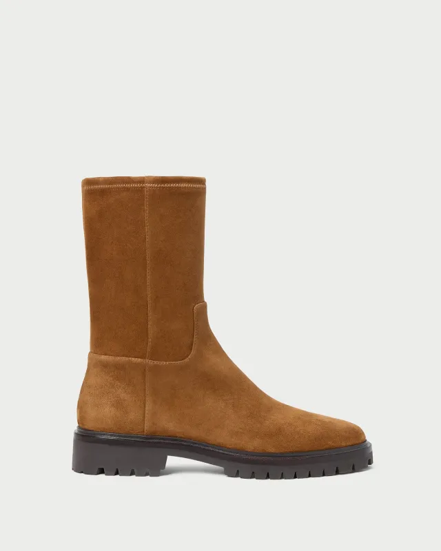 Danny Cacao Suede Lug Boot made by Loeffler Randall