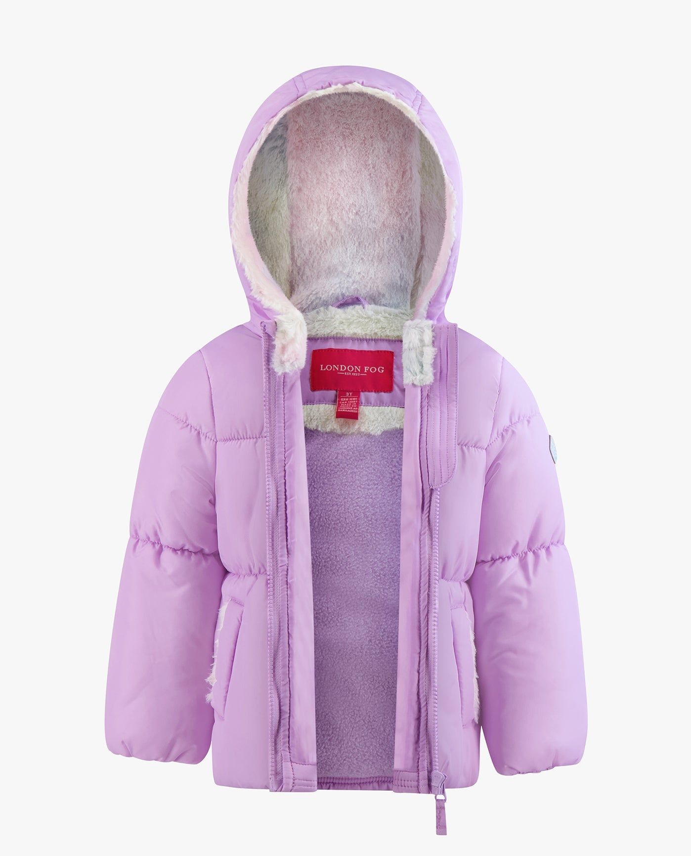 BABY GIRLS ZIP-FRONT HOODED LOOSE FIT PUFFER sold by London Fog product image thumbnail 2