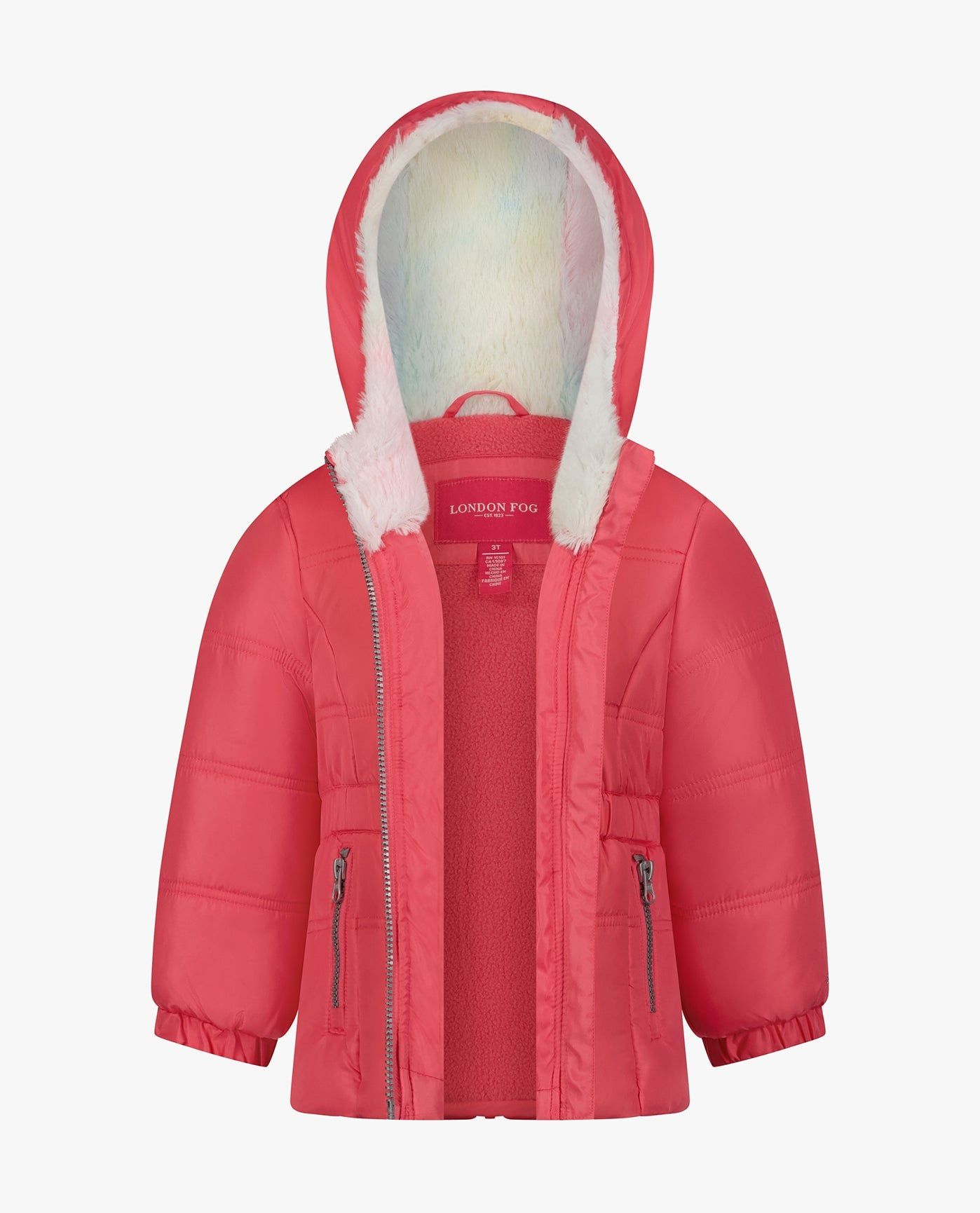 BABY GIRLS ZIP-FRONT HOODED MID CINCH PUFFER sold by London Fog product image thumbnail 2