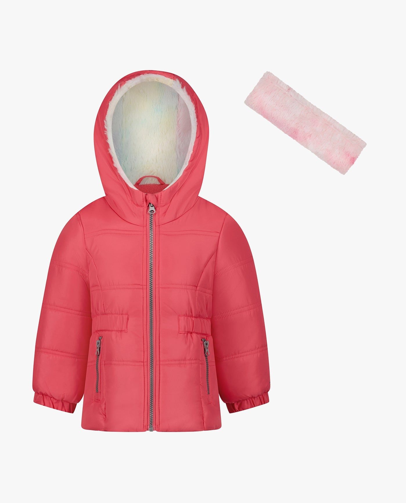 TODDLER GIRLS ZIP-FRONT HOODED MID CINCH PUFFER sold by London Fog product image thumbnail 4