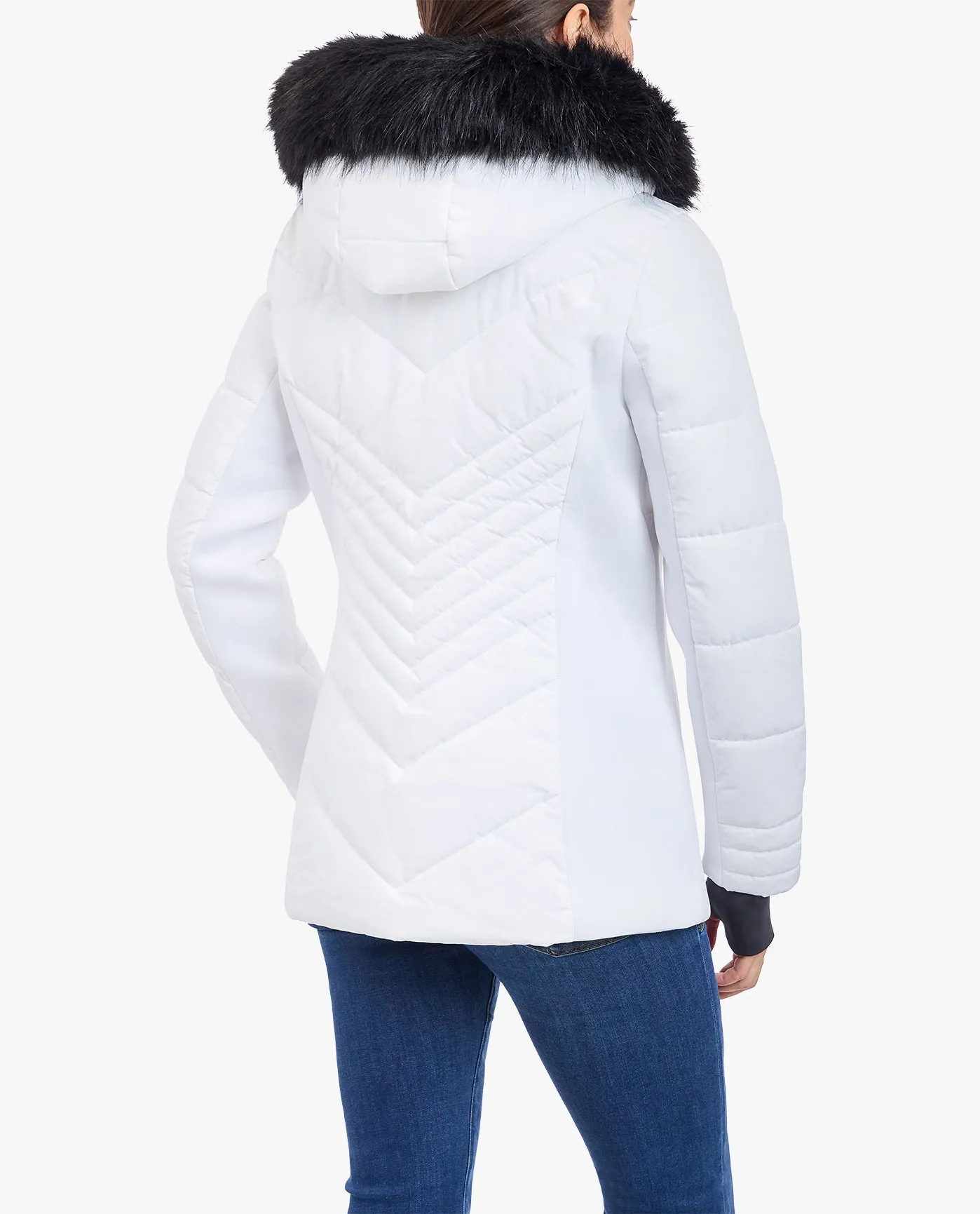 ZIP-FRONT PUFFER JACKET WITH REMOVABLE FAUX FUR TRIMMED HOOD sold by London Fog product image thumbnail 4