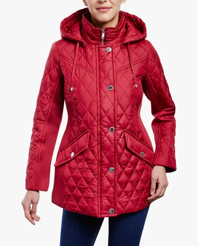 ZIP FRONT HOODED QUILTED JACKET sold by London Fog