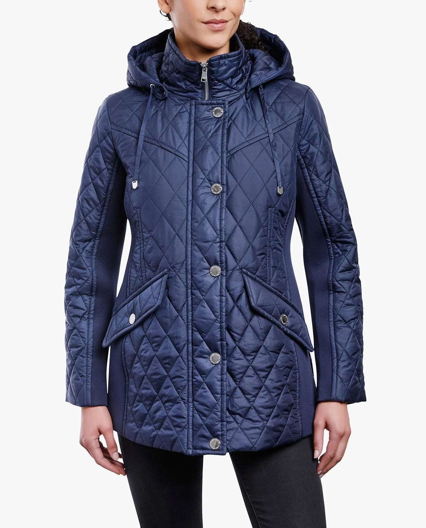 ZIP FRONT HOODED QUILTED JACKET sold by London Fog product image thumbnail 3