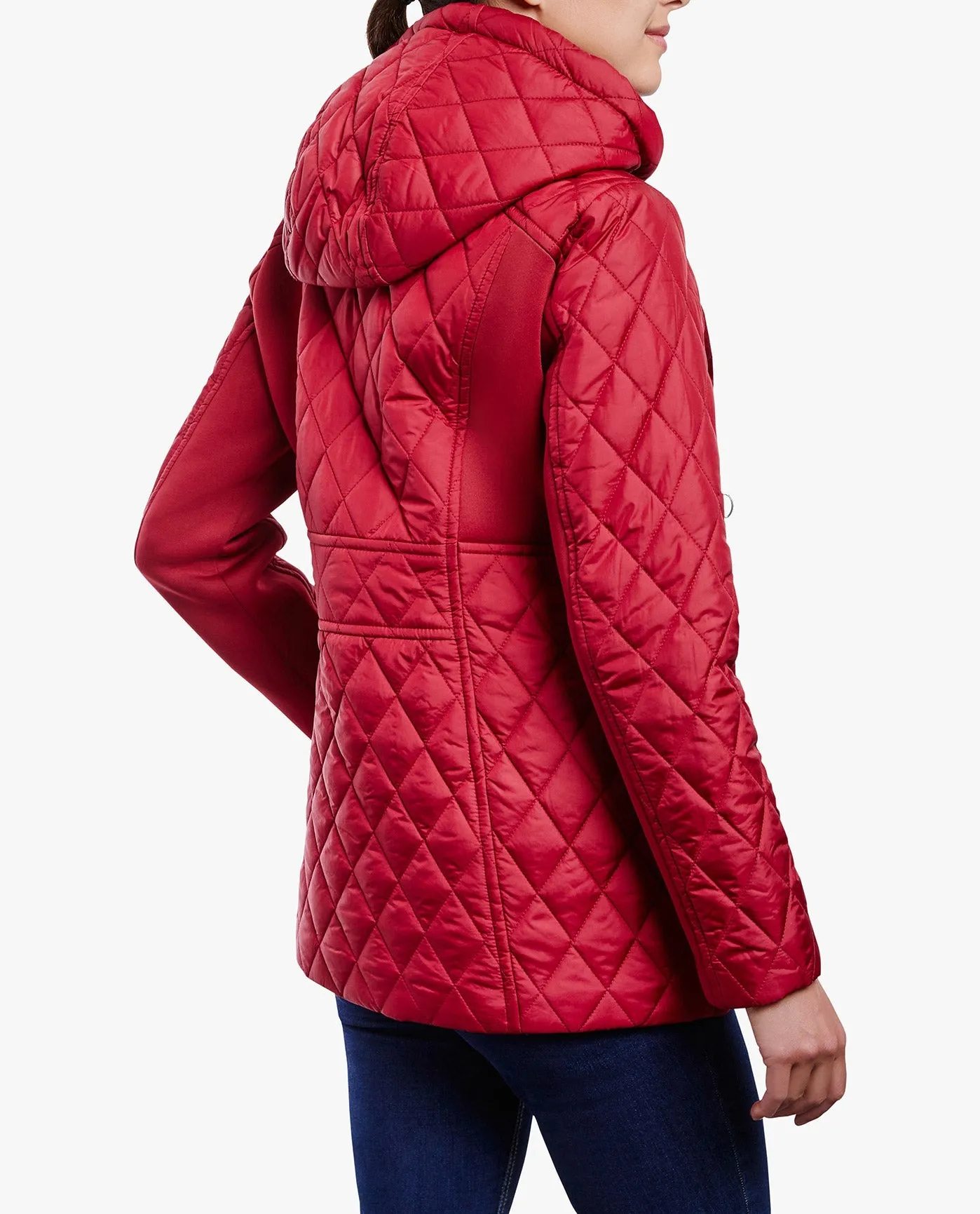 ZIP FRONT HOODED QUILTED JACKET sold by London Fog product image thumbnail 2