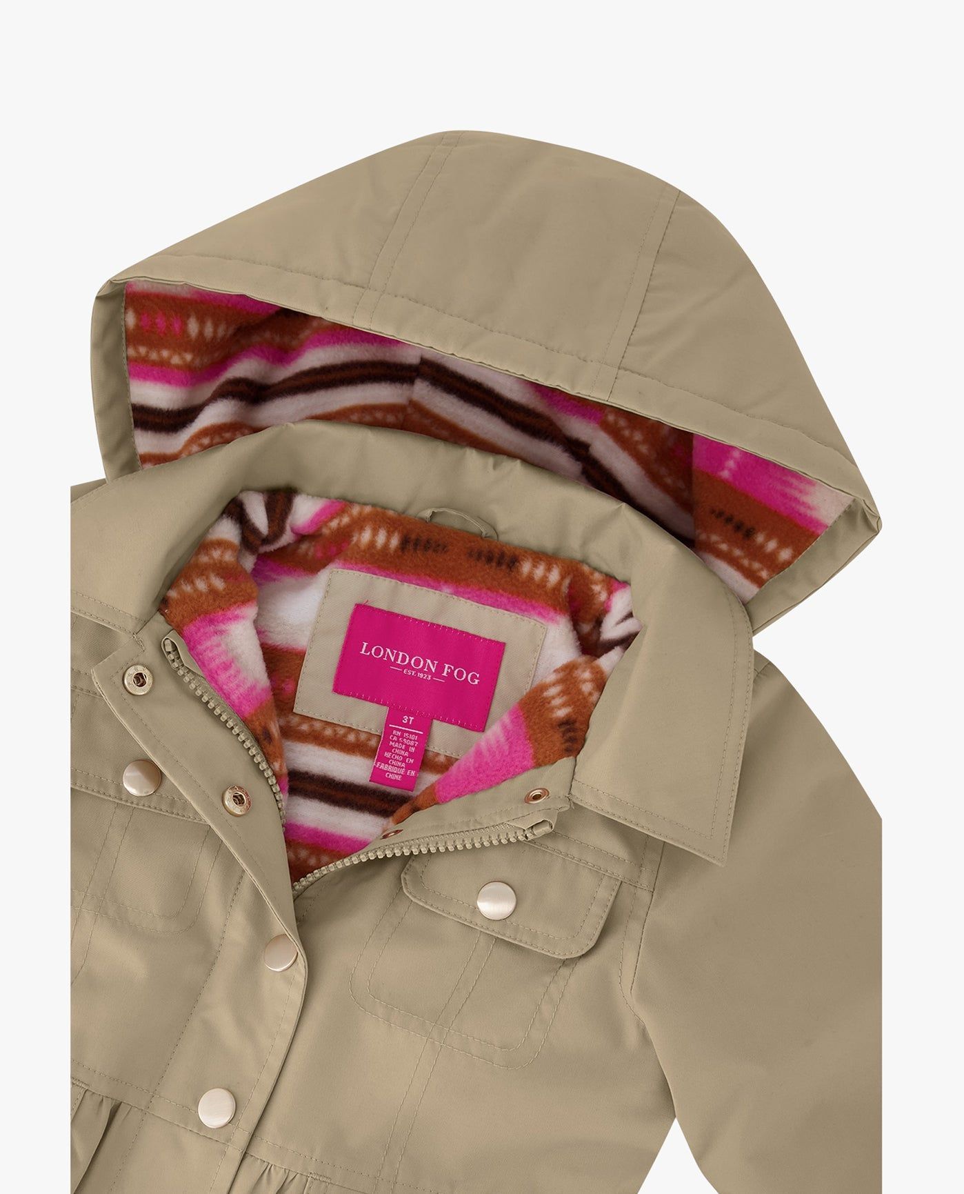 TODDLER GIRLS SNAP-FRONT SKIRTED TRENCH WITH HOOD sold by London Fog product image thumbnail 5