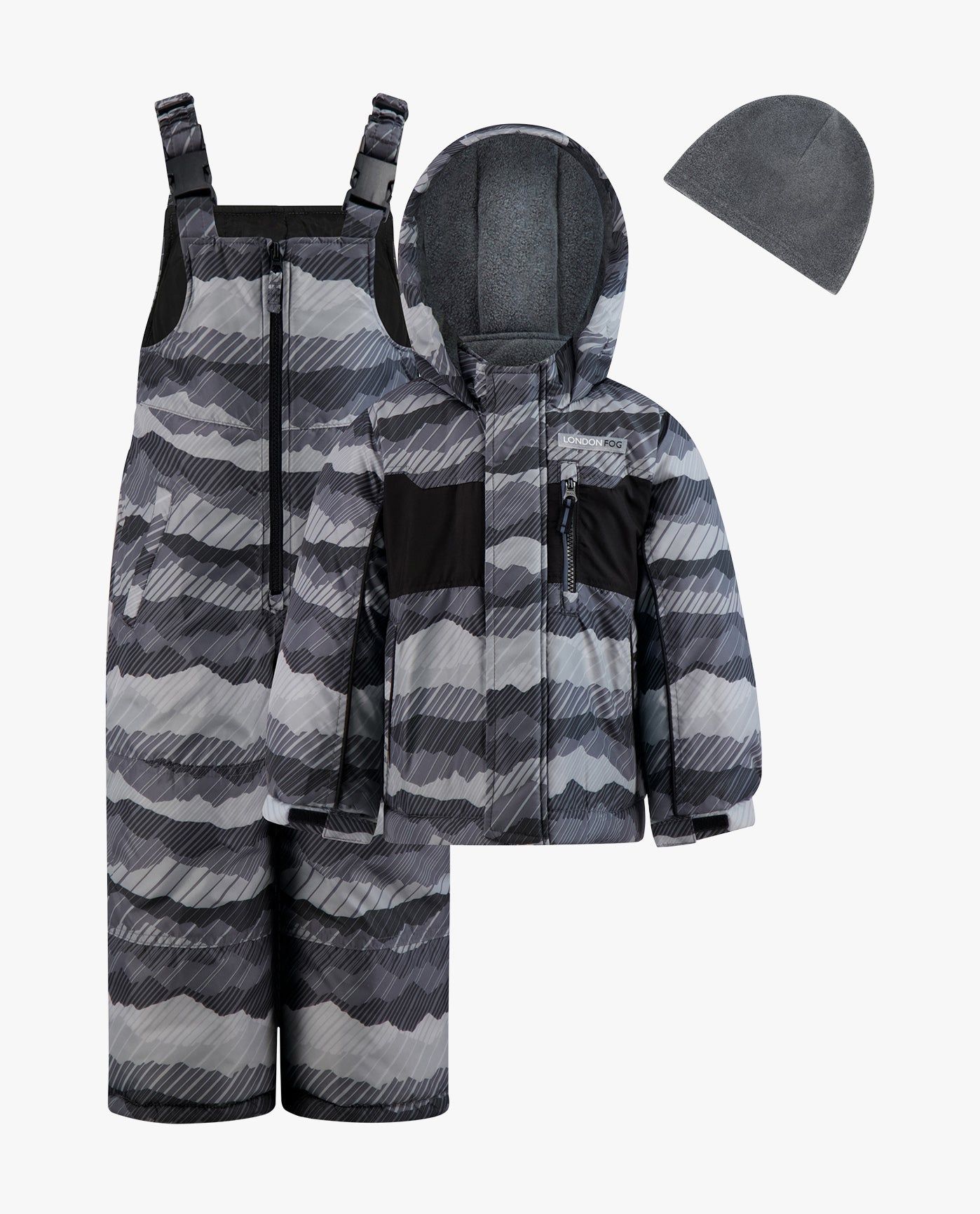 TODDLER BOYS ZIP-FRONT HOODED JACKET WITH OVERALL SNOW PANT sold by London Fog