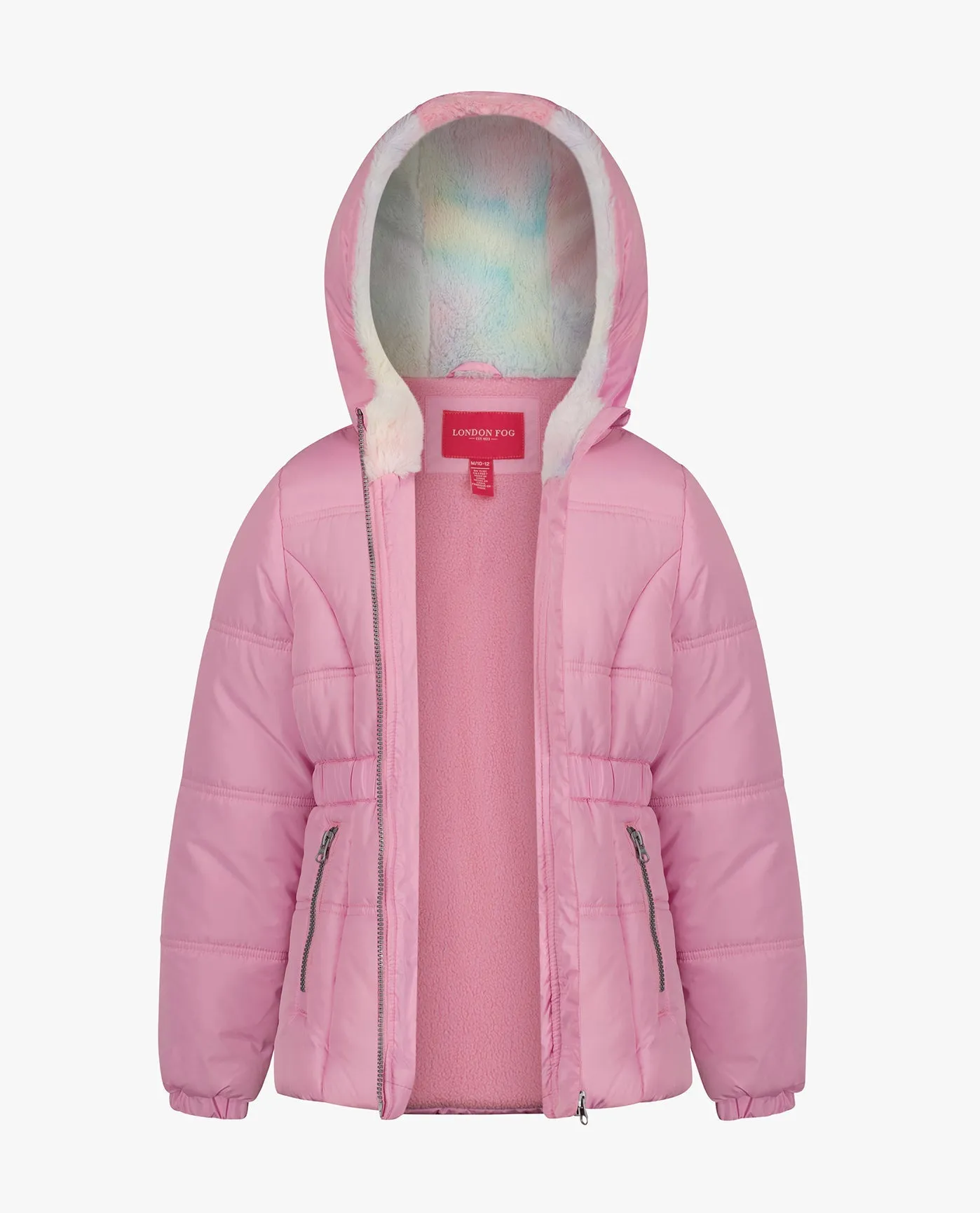BIG GIRLS ZIP-FRONT HOODED MID CINCH PUFFER sold by London Fog product image thumbnail 2