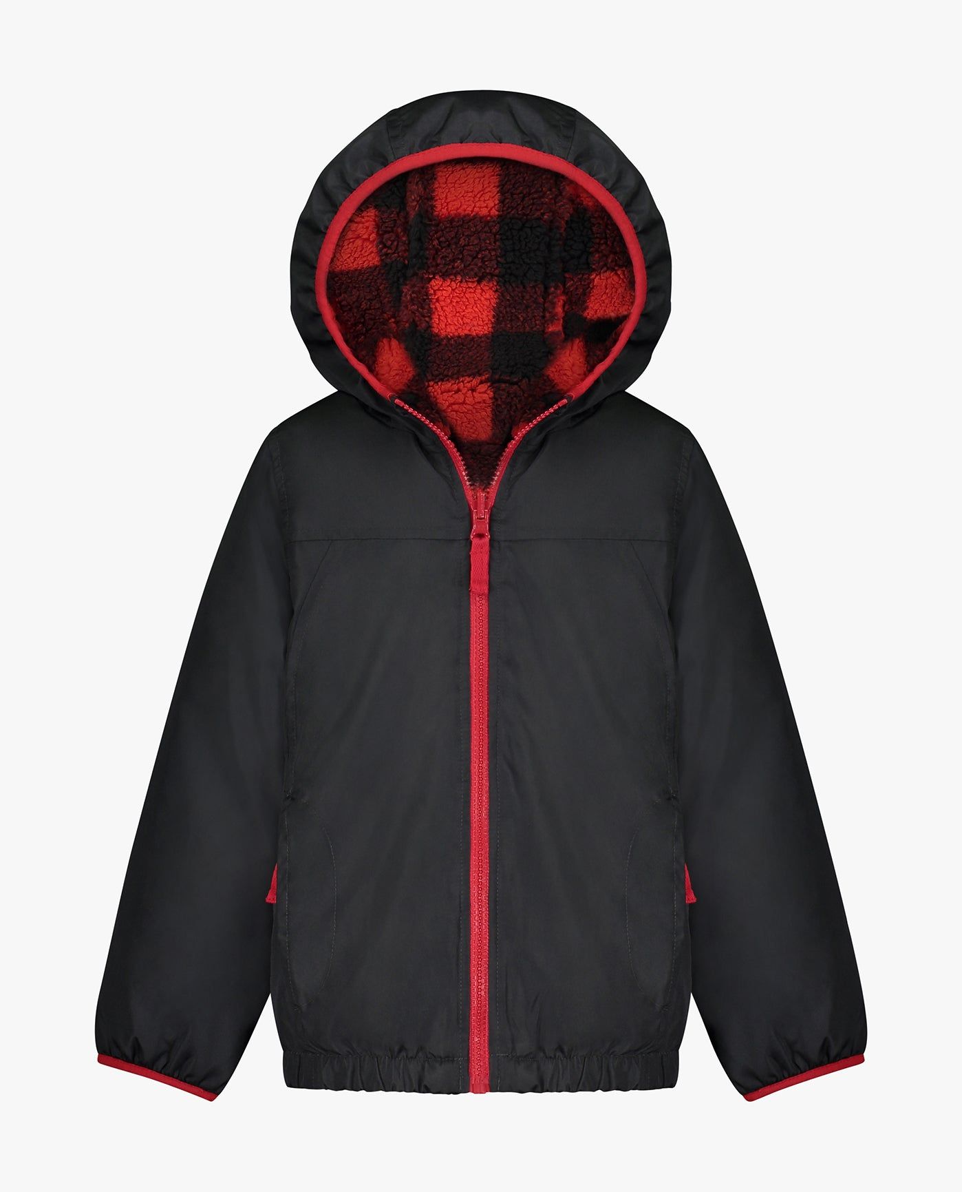 TODDLER BOYS ZIP-FRONT REVERSIBLE FLEECE LINED HOODED JACKET sold by London Fog