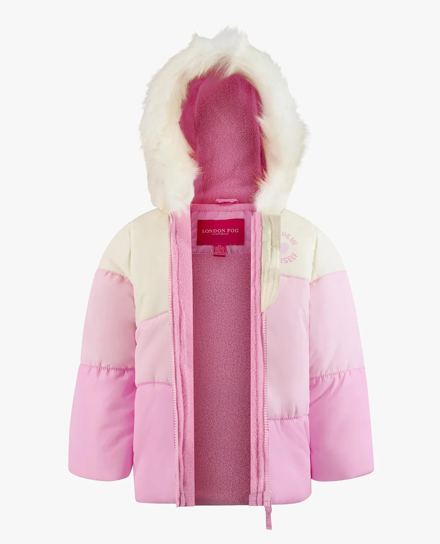 GIRLS ZIP-FRONT COLOR BLOCK JACKET AND OVERALL SNOW PANT sold by London Fog product image thumbnail 2