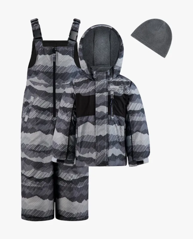 TODDLER BOYS ZIP-FRONT HOODED JACKET WITH OVERALL SNOW PANT sold by London Fog