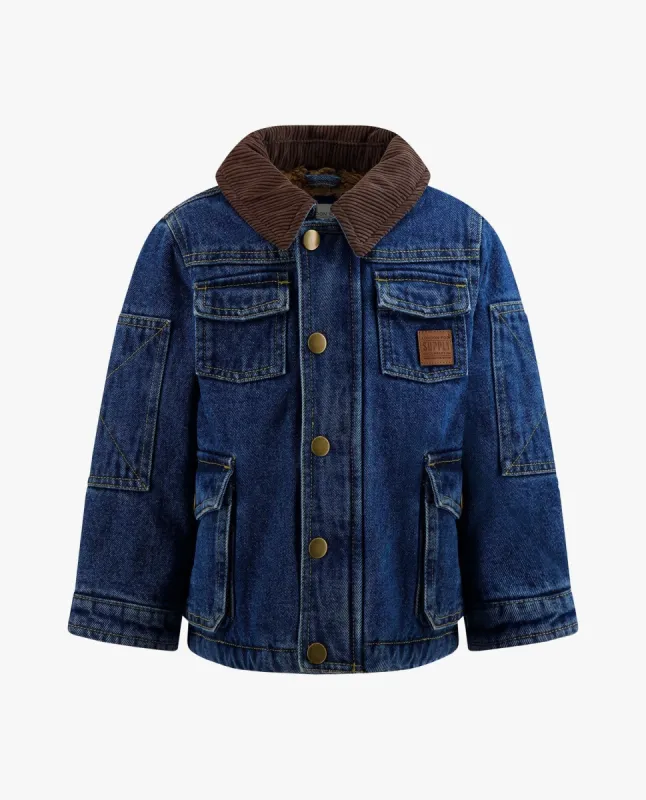 BABY BOYS BUTTON-FRONT COLLARED UTILITY BARN COAT made by London Fog