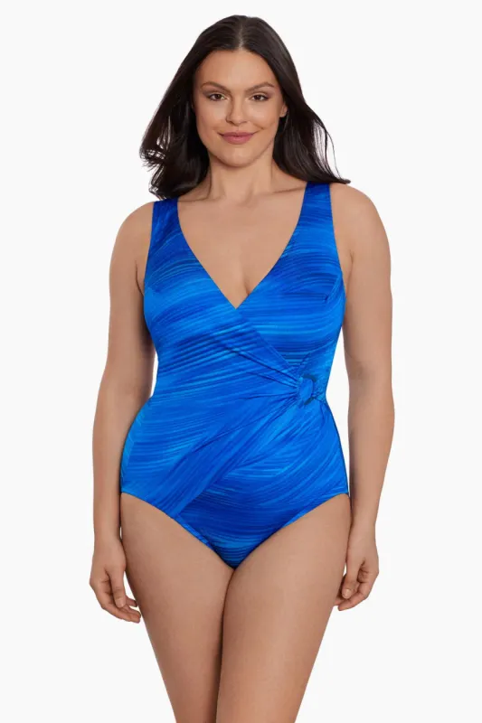 Ring Surplice Long Torso One Piece Swimsuit Virtual Wave sold by Longitude