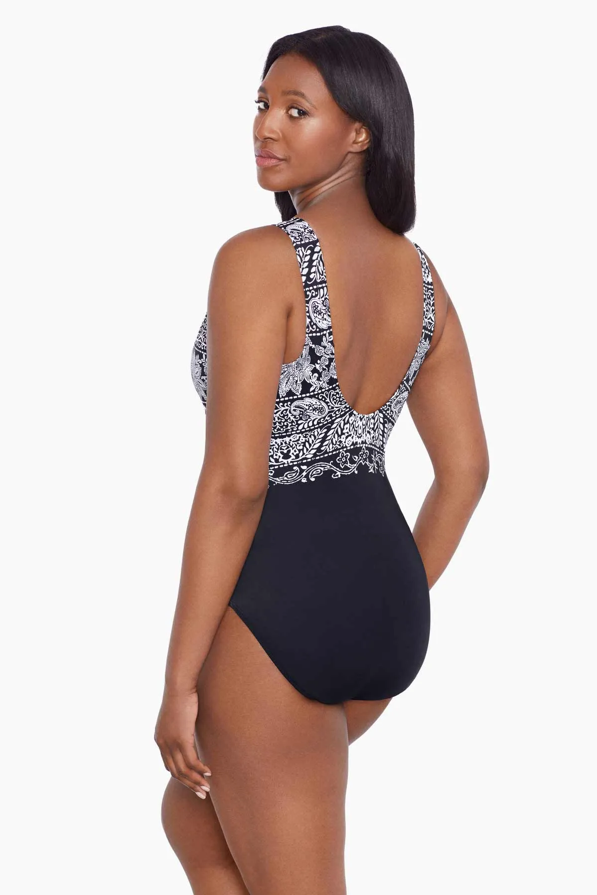 Long Torso Scoopback Highneck One Piece - Night Seas sold by Longitude product image thumbnail 2