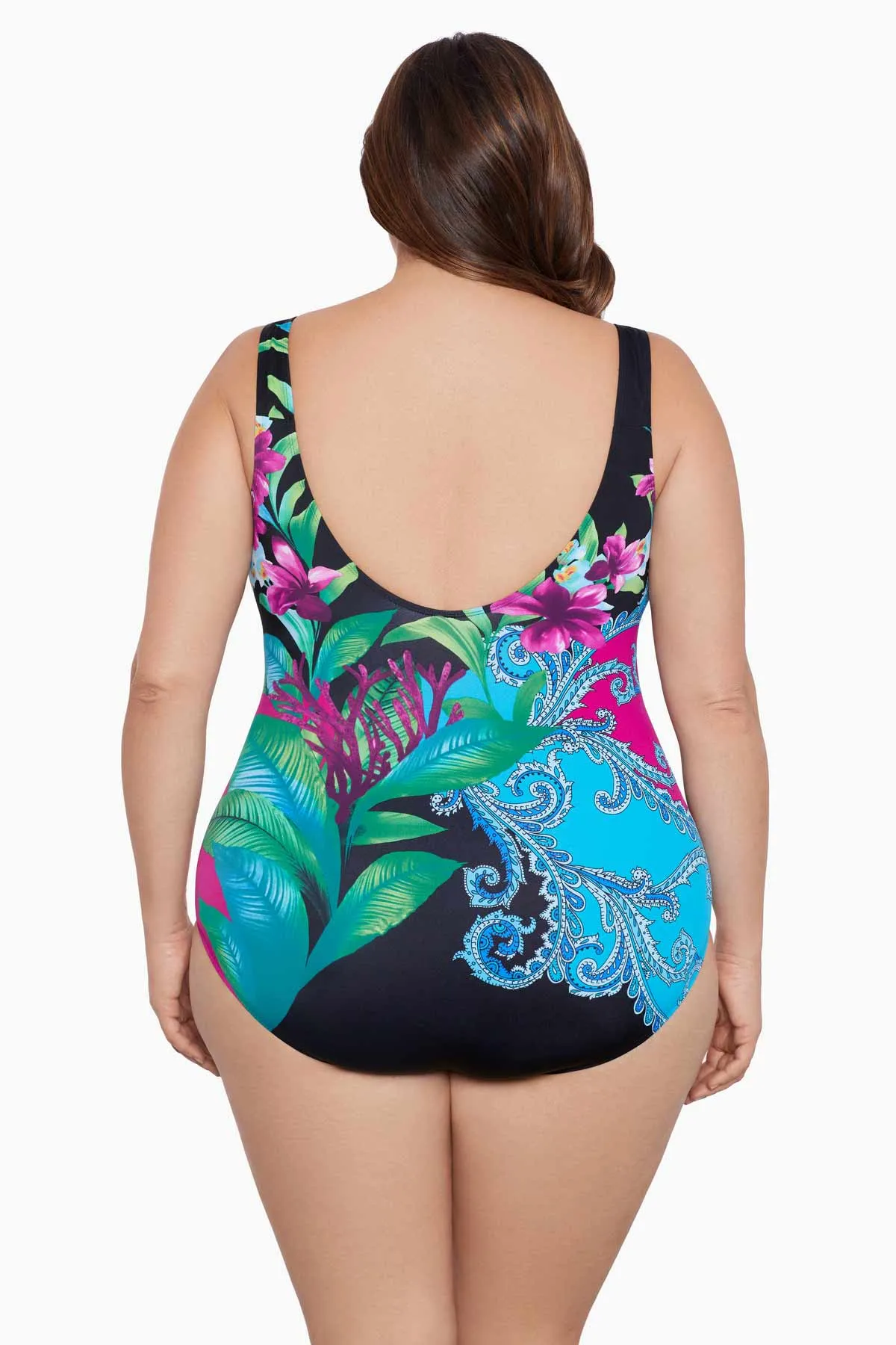 Hidden Wild Plus Size Long Torso Panel Scoopneck One Piece sold by Longitude product image thumbnail 3