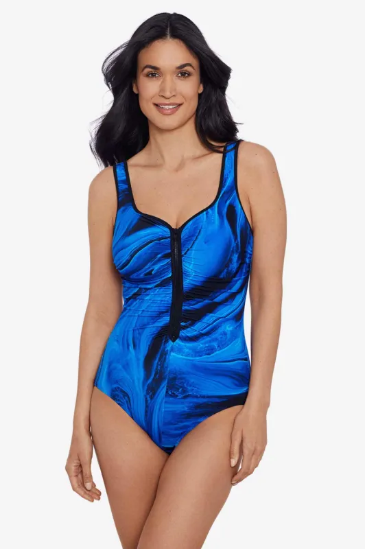 Zip Tank One Piece - Lapiz sold by Longitude