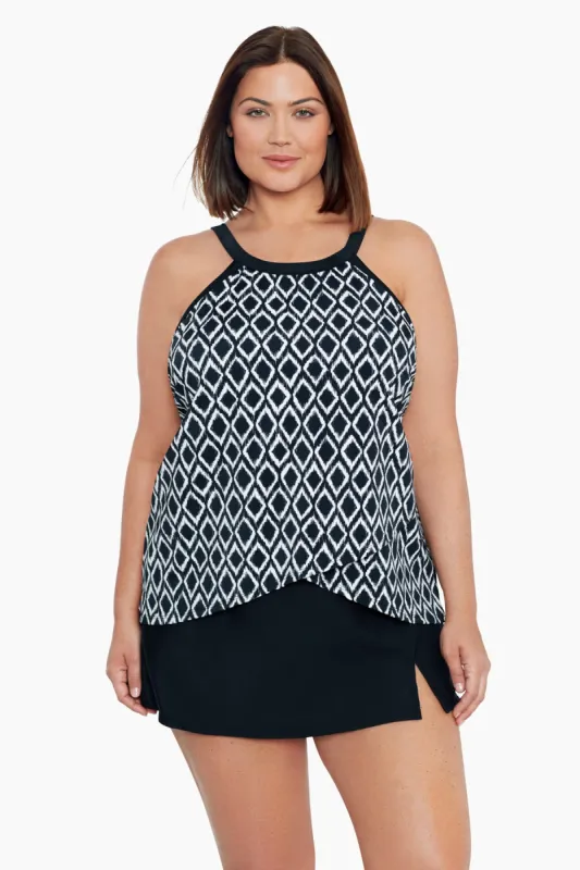 Plus Size High Neck Tankini Top Batik Charm sold by Longitude