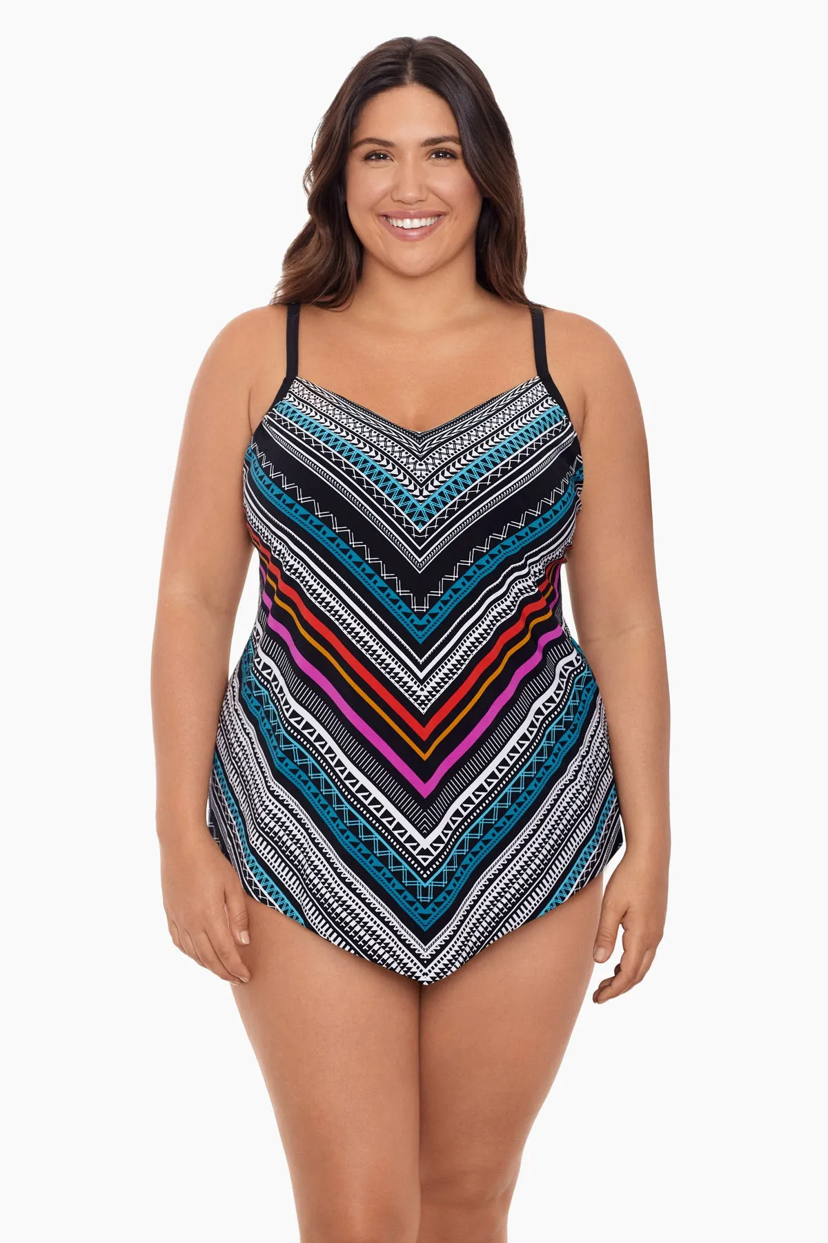 Plus Size Hank Tankini Top - Concentric Corners sold by Longitude product image thumbnail 2