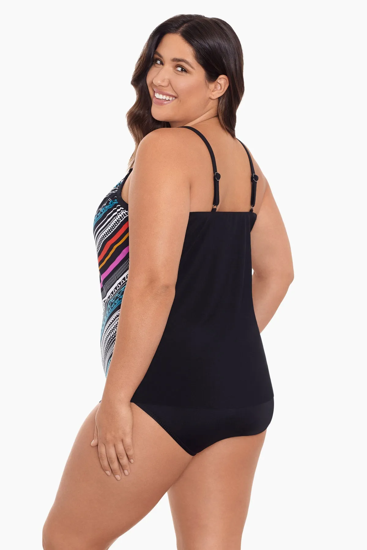 Plus Size Hank Tankini Top - Concentric Corners sold by Longitude product image thumbnail 4