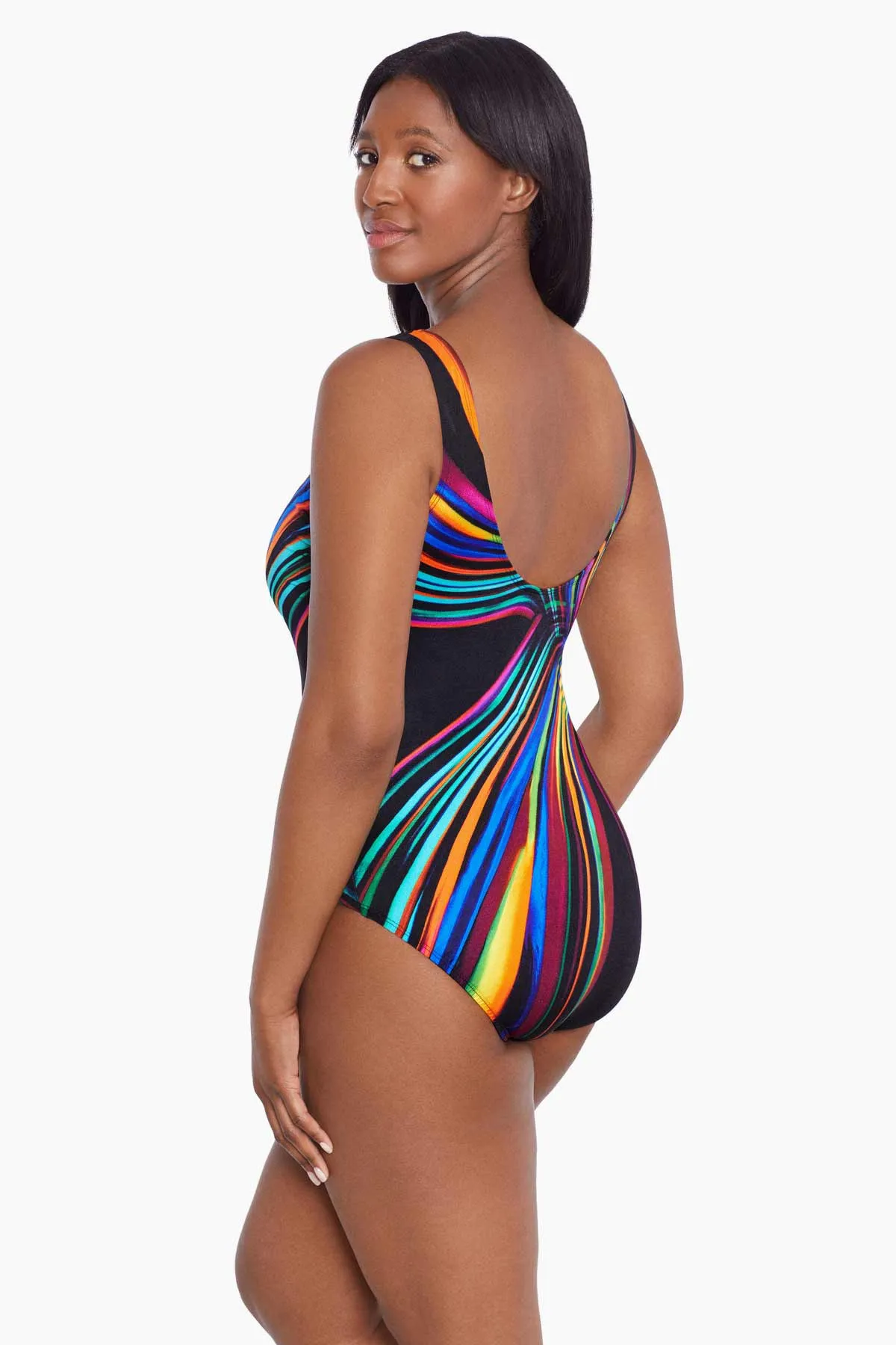 Long Torso Panel Scoopneck One Piece - Kinetic Force sold by Longitude product image thumbnail 2