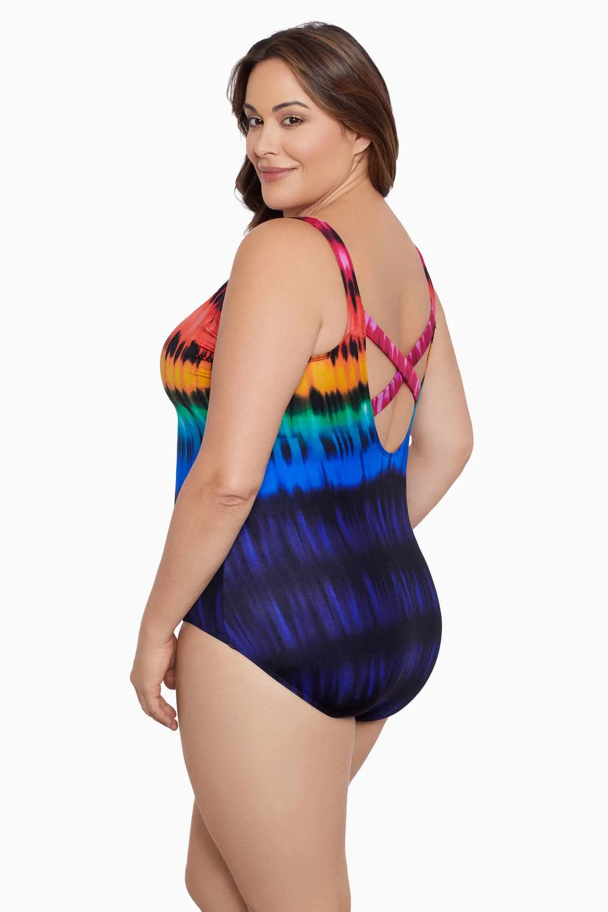 Plus Size Long Torso X-Back One Piece - Heated Waters sold by Longitude product image thumbnail 2
