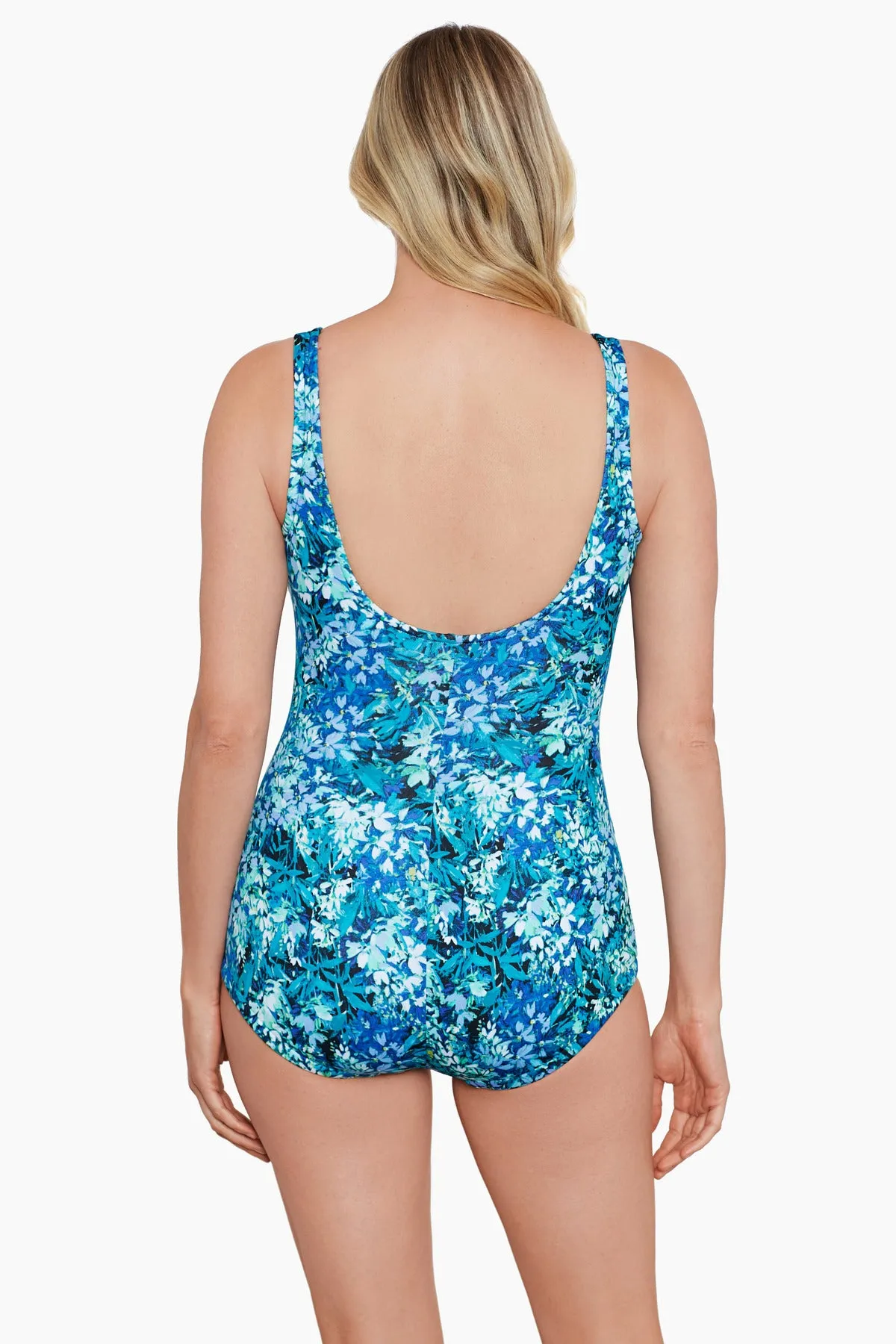Shirred Front Girl Leg One Piece - Floral Frenzy sold by Longitude product image thumbnail 3