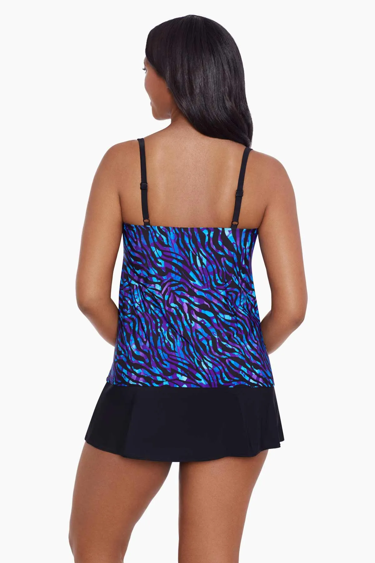 Long Torso Ruffle Faux Skirtini - Painted Safari sold by Longitude product image thumbnail 3