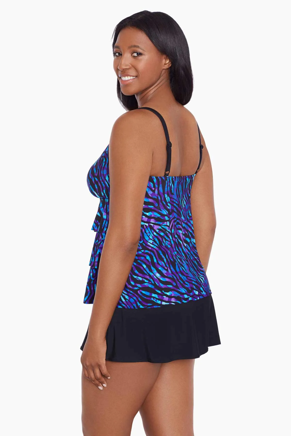 Long Torso Ruffle Faux Skirtini - Painted Safari sold by Longitude product image thumbnail 2