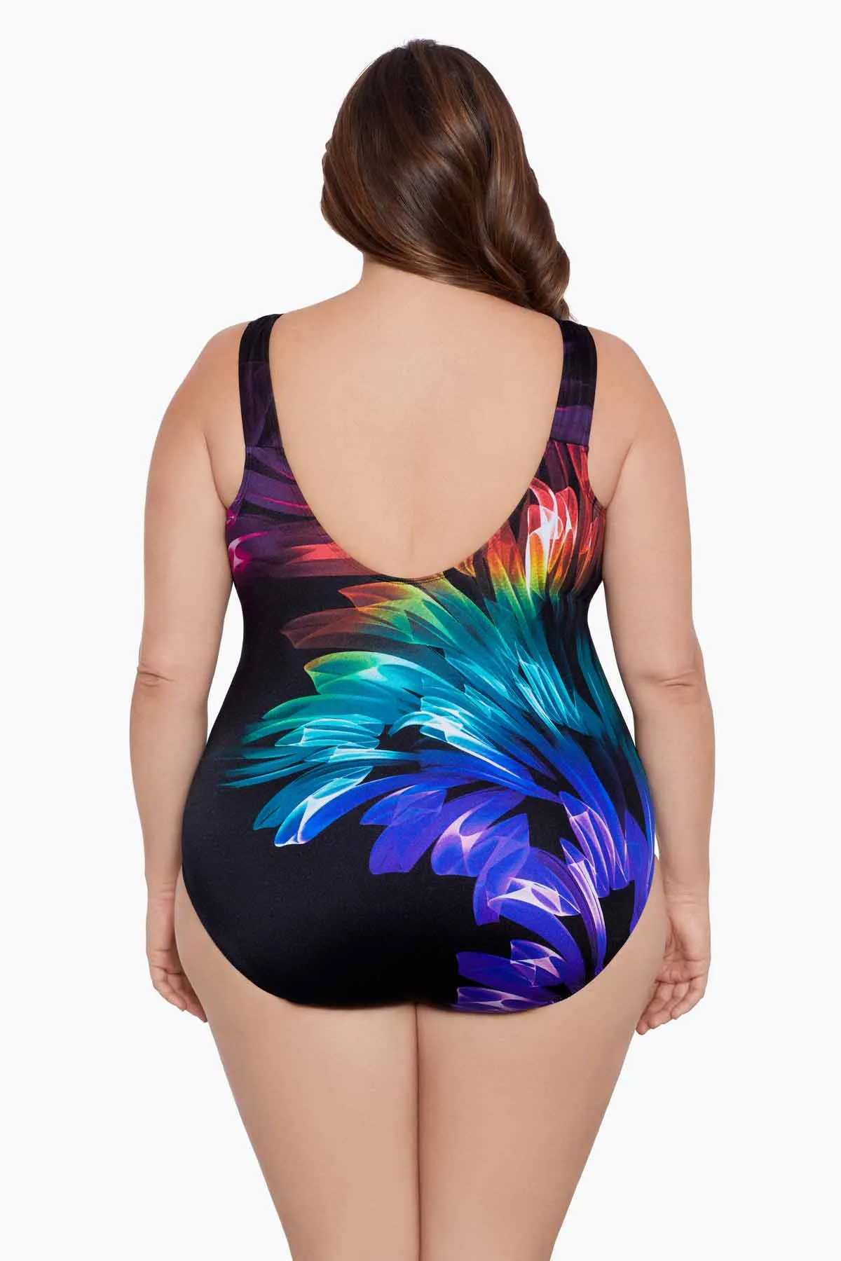 Plus Size Long Torso Panel Scoopback Highneck One Piece - Hard Candy sold by Longitude product image thumbnail 3