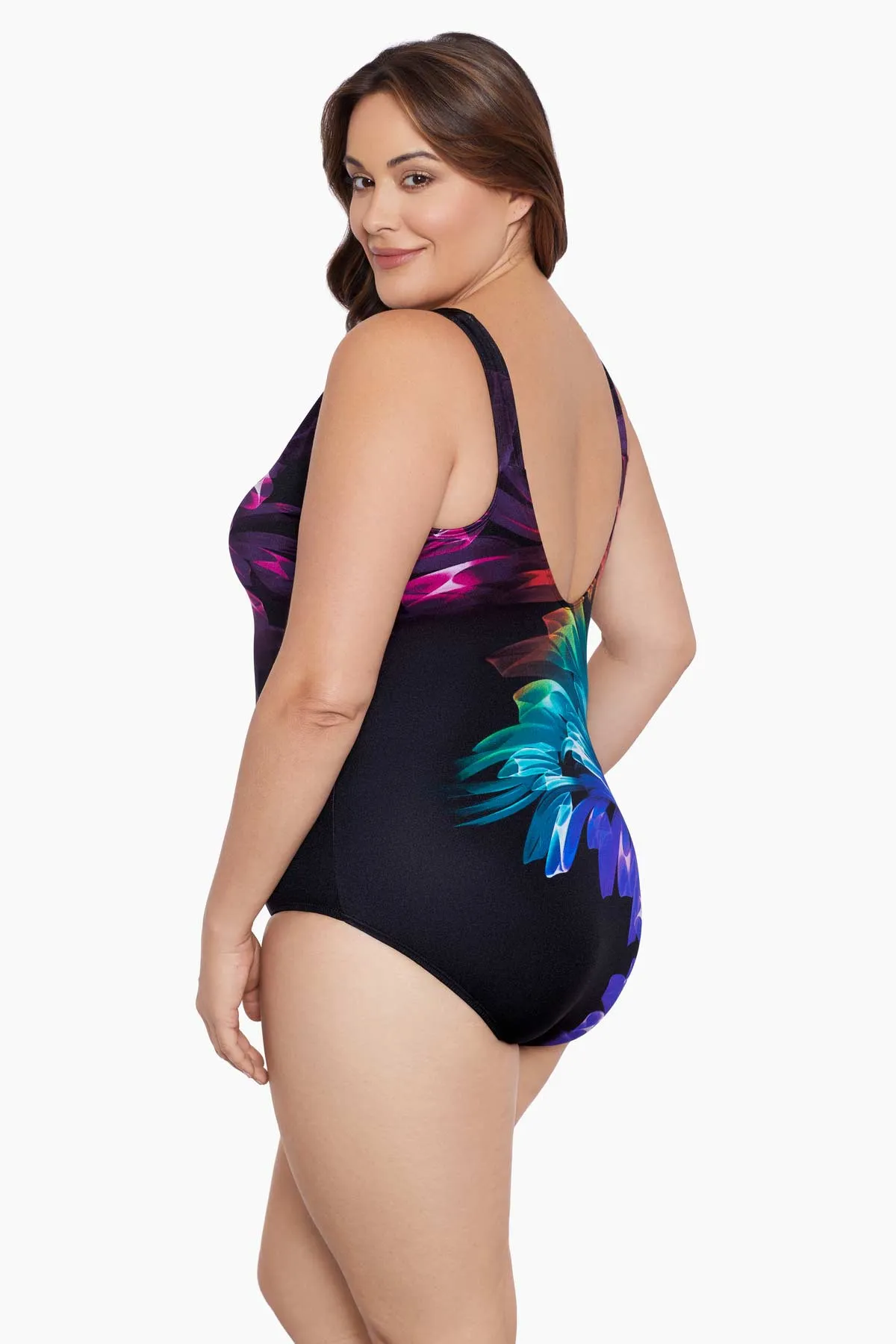 Plus Size Long Torso Panel Scoopback Highneck One Piece - Hard Candy sold by Longitude product image thumbnail 2