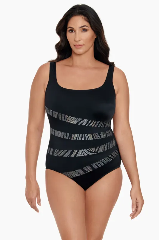 Long Torso Fan Tank One Piece - Party Animal sold by Longitude