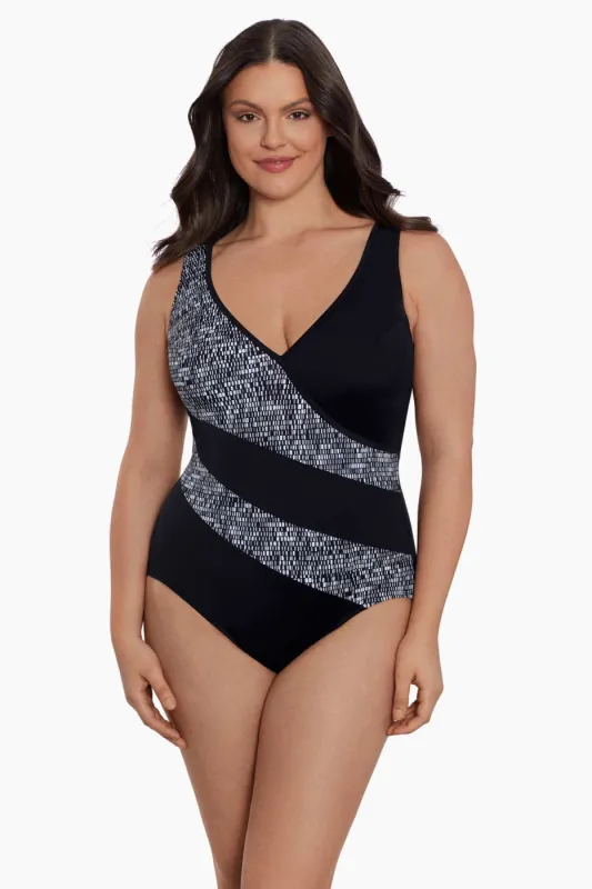 Long Torso Faux Surplice Tank - Madison Square sold by Longitude