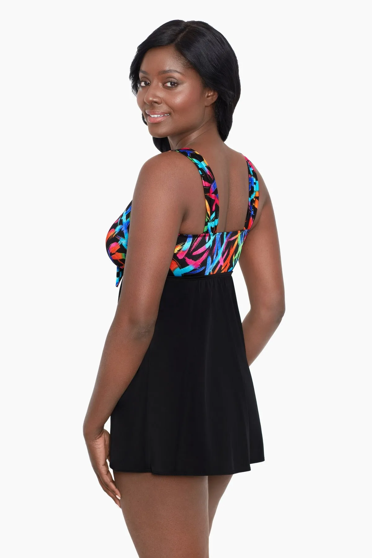 Long Torso Tie Front Swim Dress - Sparkler sold by Longitude product image thumbnail 2