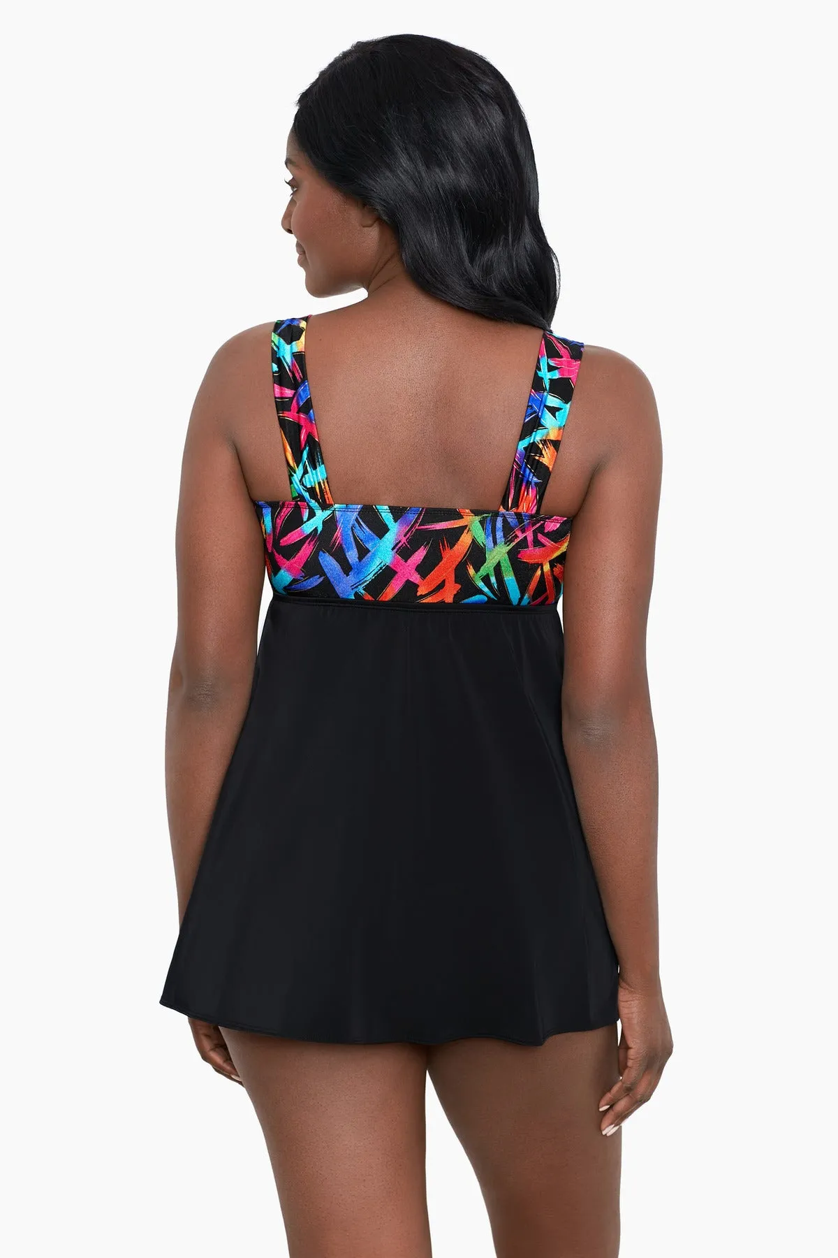 Long Torso Tie Front Swim Dress - Sparkler sold by Longitude product image thumbnail 3