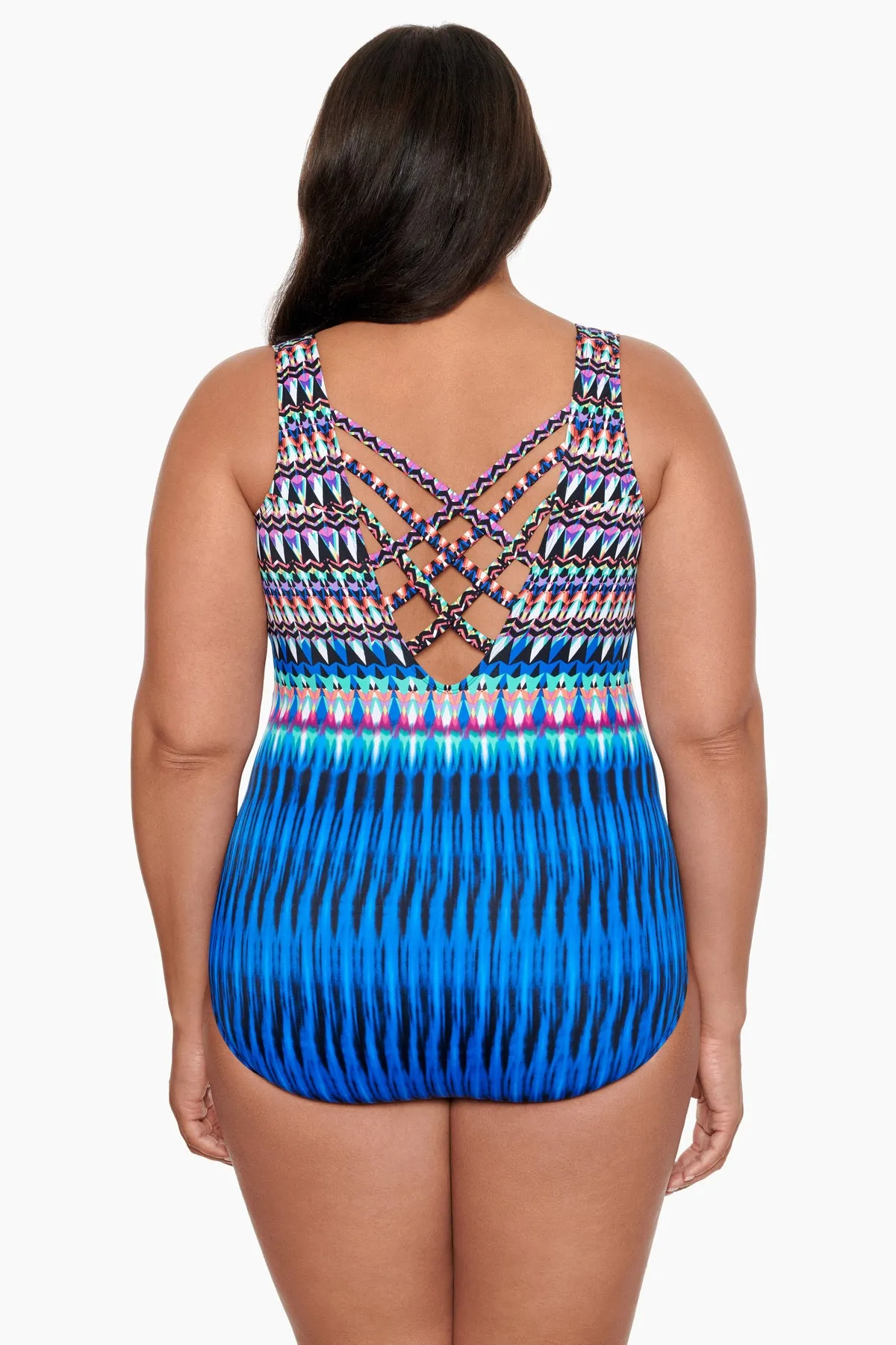 Plus Size Long Torso Triple X Back One Piece - Sparkle Park sold by Longitude product image thumbnail 3