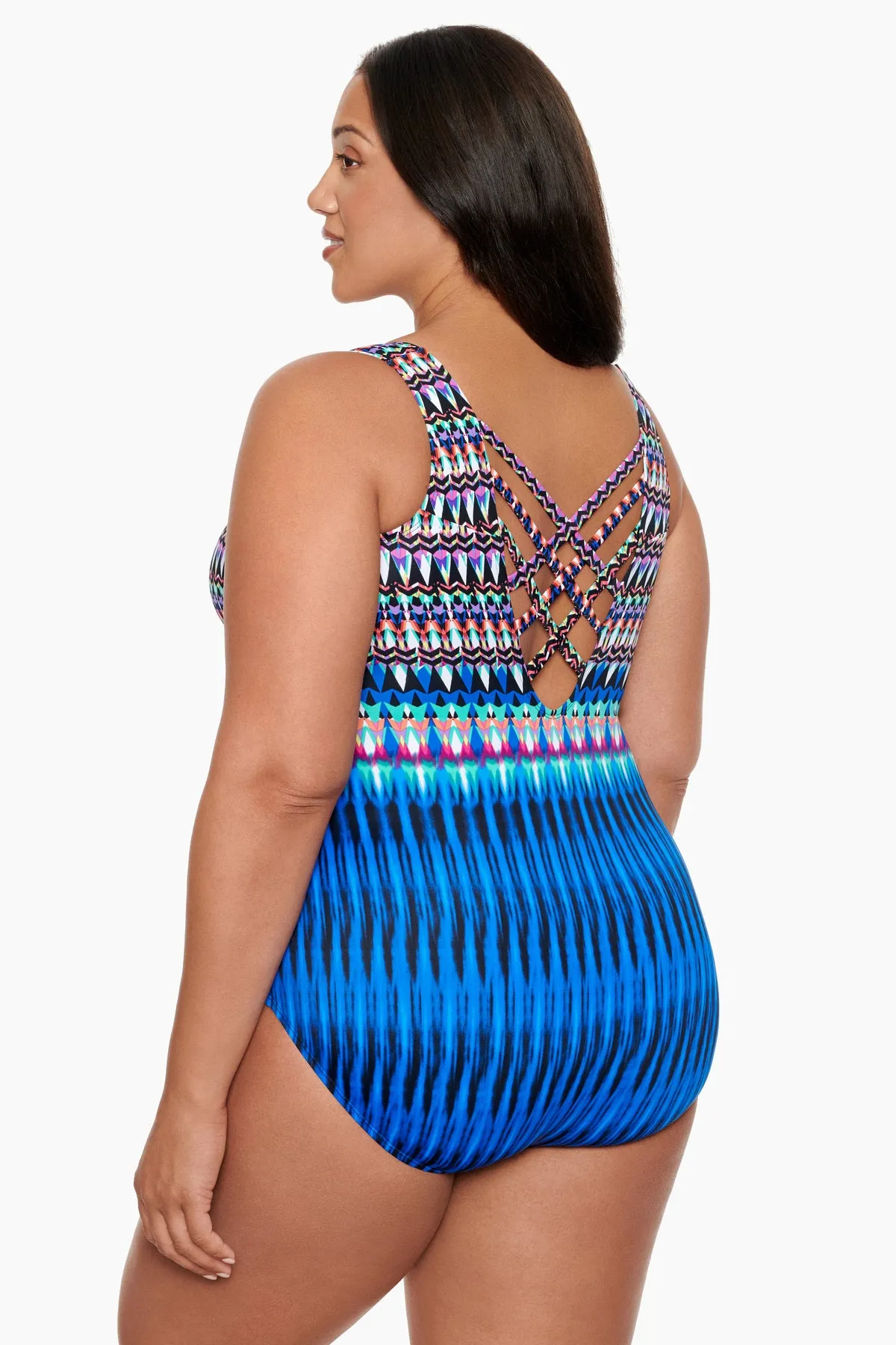 Plus Size Long Torso Triple X Back One Piece - Sparkle Park sold by Longitude product image thumbnail 2