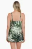Pleated Front Swim Dress - Wild Leaf sold by Longitude
