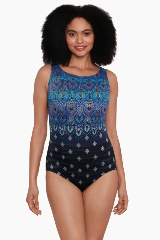 Long Torso Scoopback Highneck One Piece - Pasha sold by Longitude