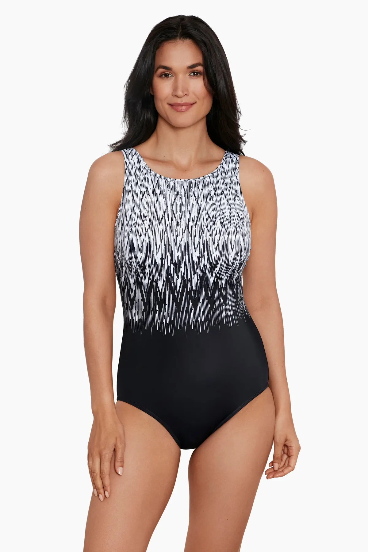 High Neck Tank One Piece - Sharp Therapy sold by Longitude