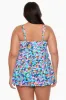 Blooming Bouquet Plus Size Long Torso Empire Princess Seam Swim Dress W/ Pockets sold by Longitude