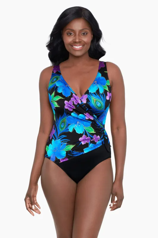Plus Size Side Tie Surplice Swimsuit Dynasty sold by Longitude