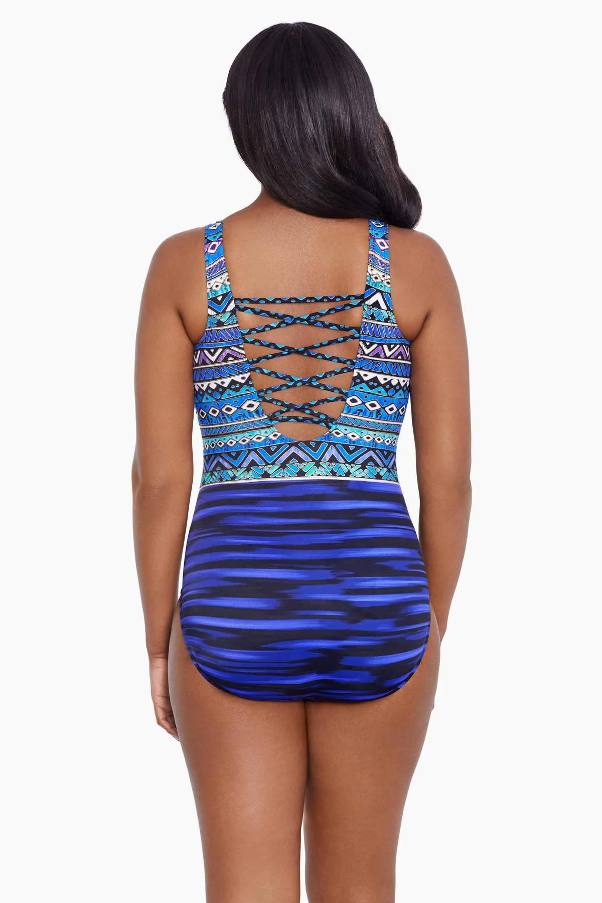 Long Torso Lace-Up Back One Piece - Mayan Trail sold by Longitude product image thumbnail 3