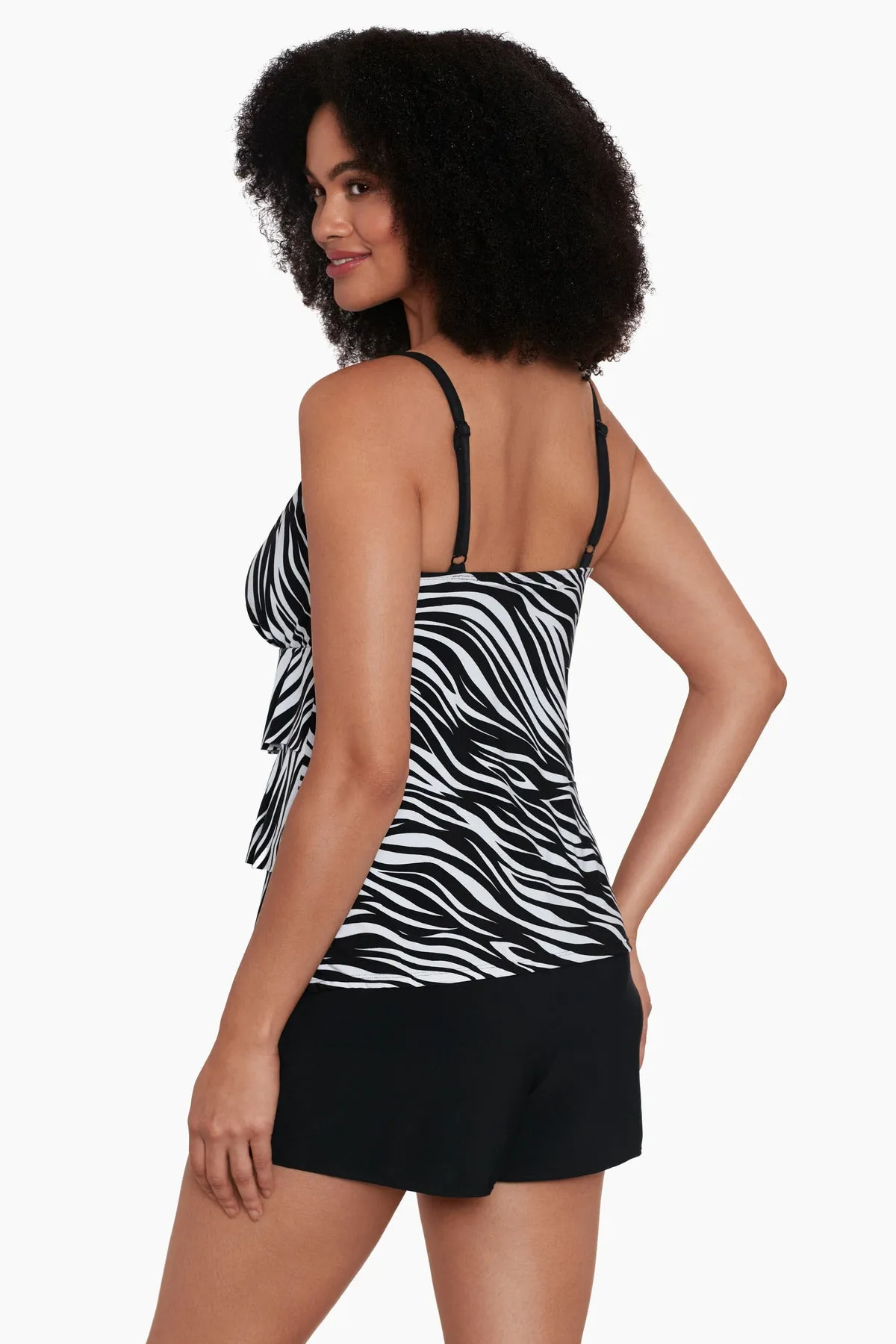 Long Torso Ruffle Faux Shortini - Animal Instinct sold by Longitude product image thumbnail 2