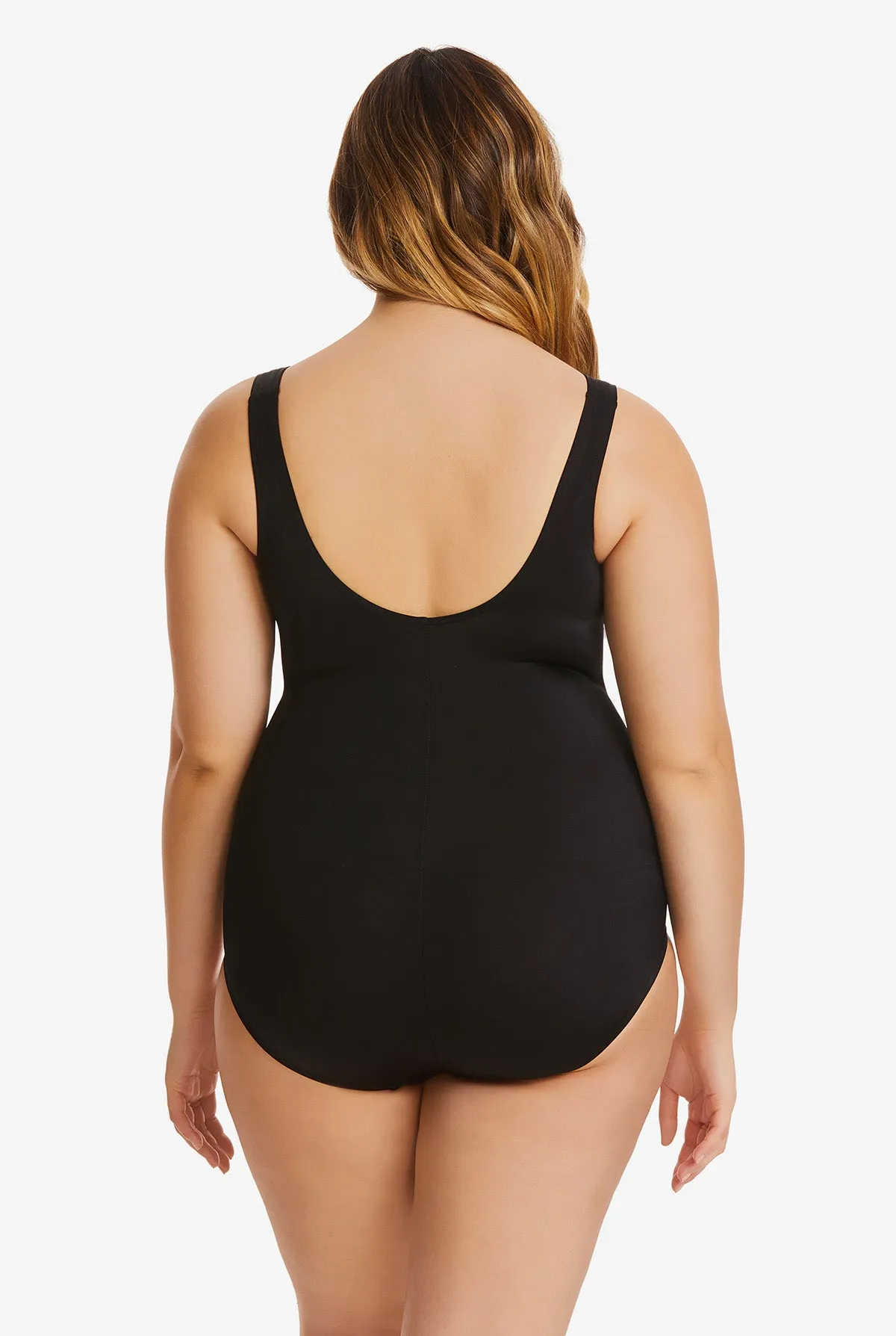 Plus Size Tank Long Torso One Piece Swimsuit Colorblock Stained Glass sold by Longitude product image thumbnail 2