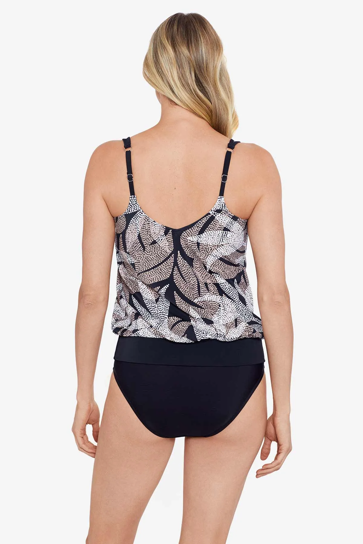 V-Neck Blouson Ring Tankini Top Dot Leaf Me sold by Longitude product image thumbnail 3