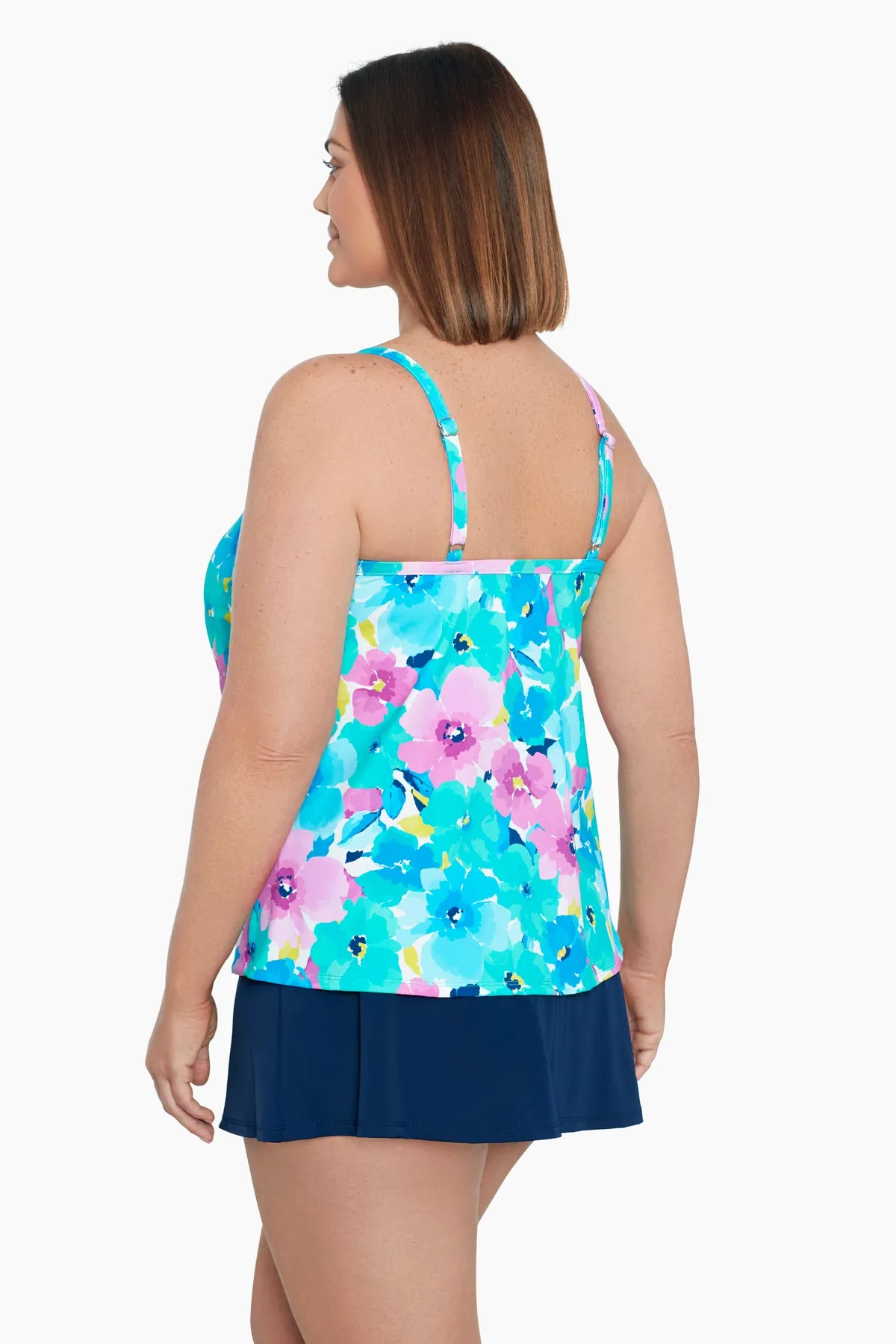 Plus Size Knotted Flyaway Tankini Top - Hidden Garden sold by Longitude product image thumbnail 2
