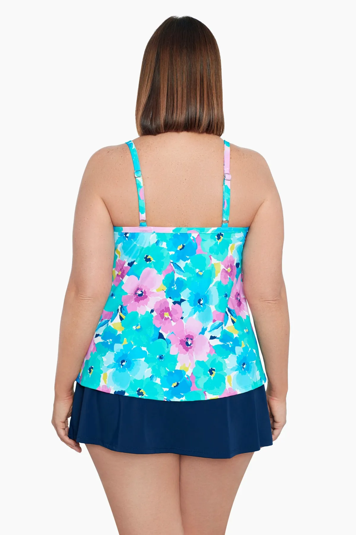 Plus Size Knotted Flyaway Tankini Top - Hidden Garden sold by Longitude product image thumbnail 3