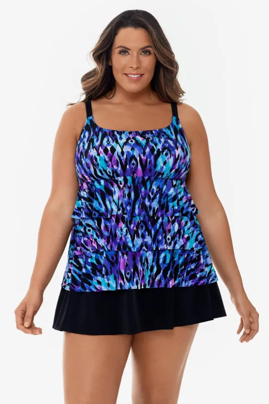 Plus Size Ruffle Faux Long Torso Skirtini Tulum sold by Longitude