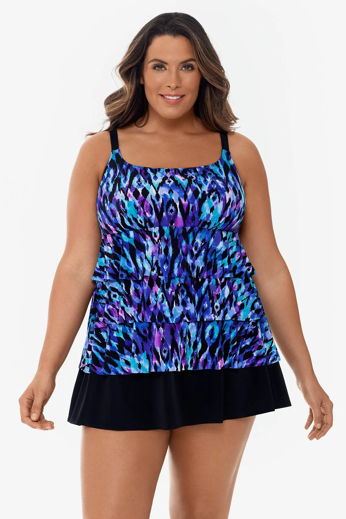 Plus Size Ruffle Faux Long Torso Skirtini Tulum sold by Longitude