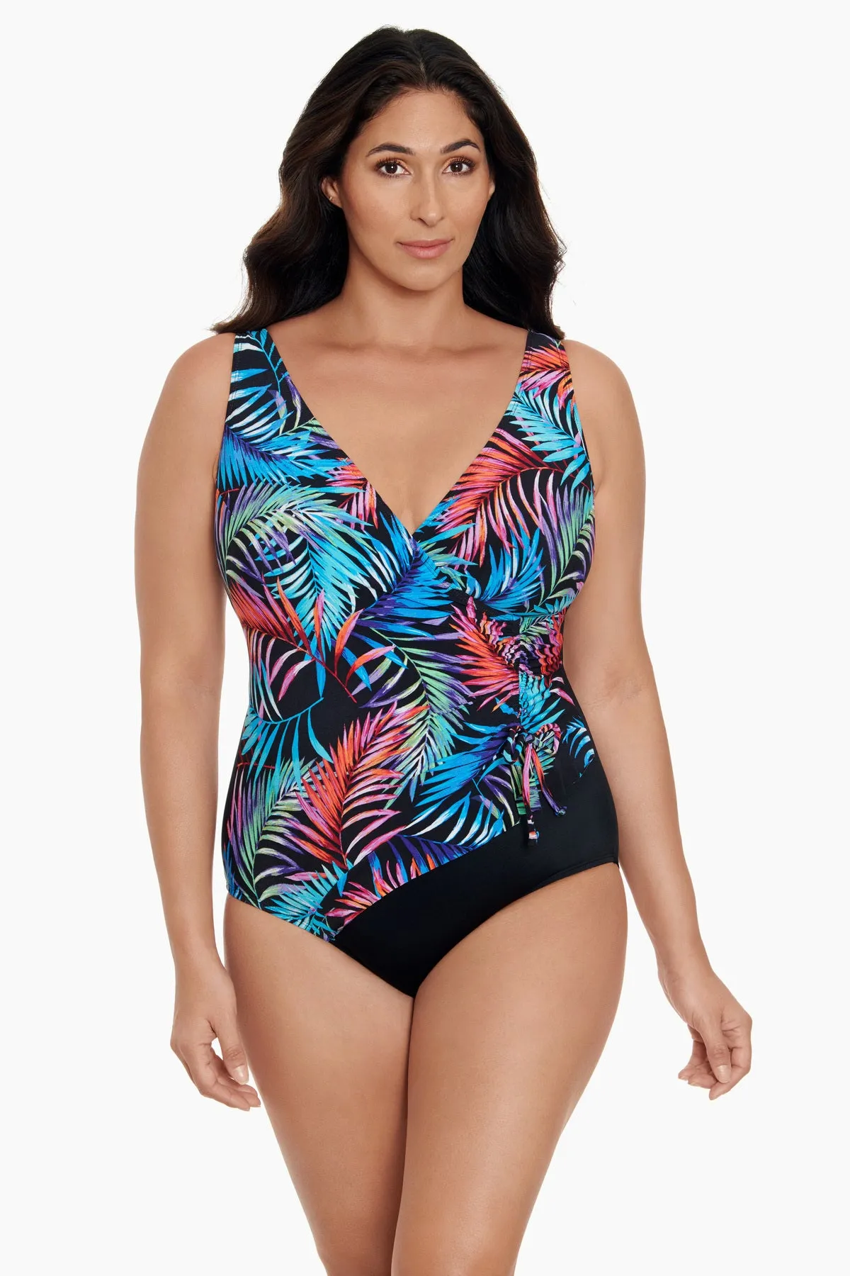 Long Torso Ruffle Surplice One Piece - Ferntasy sold by Longitude